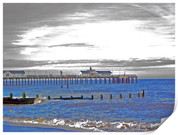 Southwold Pier Enhanced Print by Bill Simpson