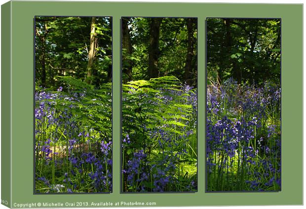 Bluebell Triptych 1 Canvas Print by Michelle Orai