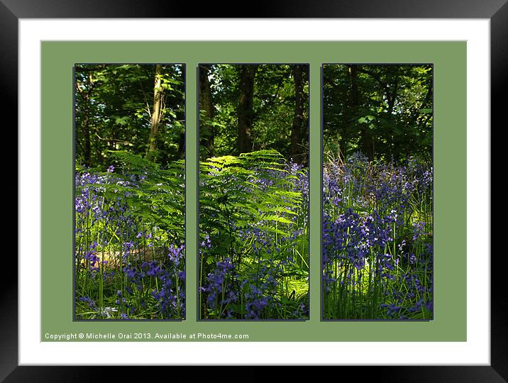 Bluebell Triptych 1 Framed Mounted Print by Michelle Orai
