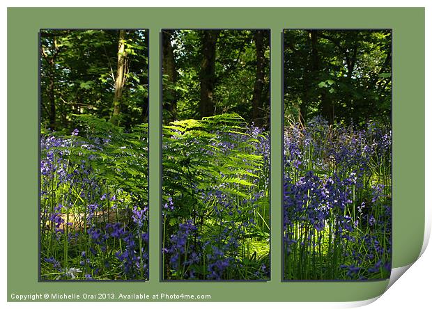 Bluebell Triptych 1 Print by Michelle Orai