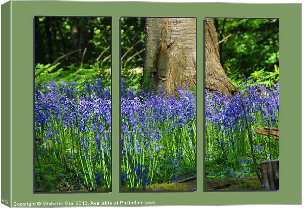 Bluebell Triptych 2 Canvas Print by Michelle Orai