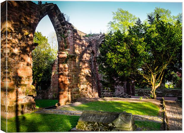 Abbey Ruins, Chester, England, UK Canvas Print by Mark Llewellyn