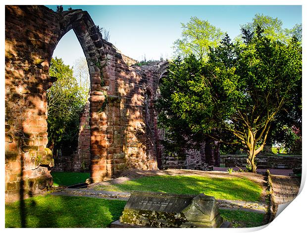 Abbey Ruins, Chester, England, UK Print by Mark Llewellyn