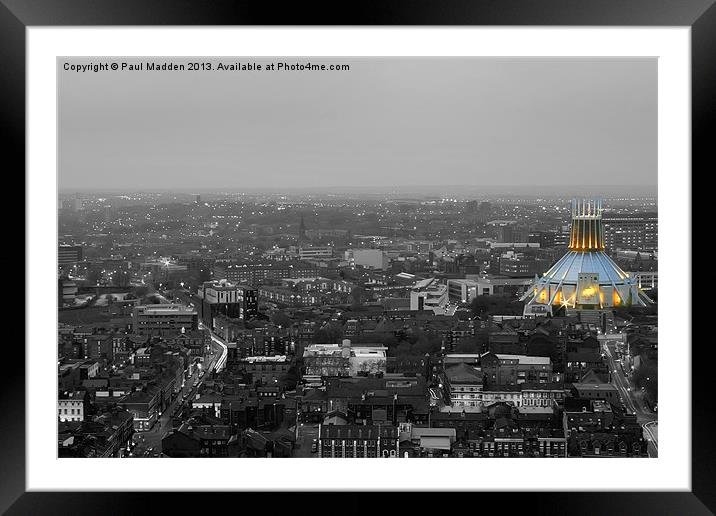 Illuminated Metropolitan Cathedral Framed Mounted Print by Paul Madden