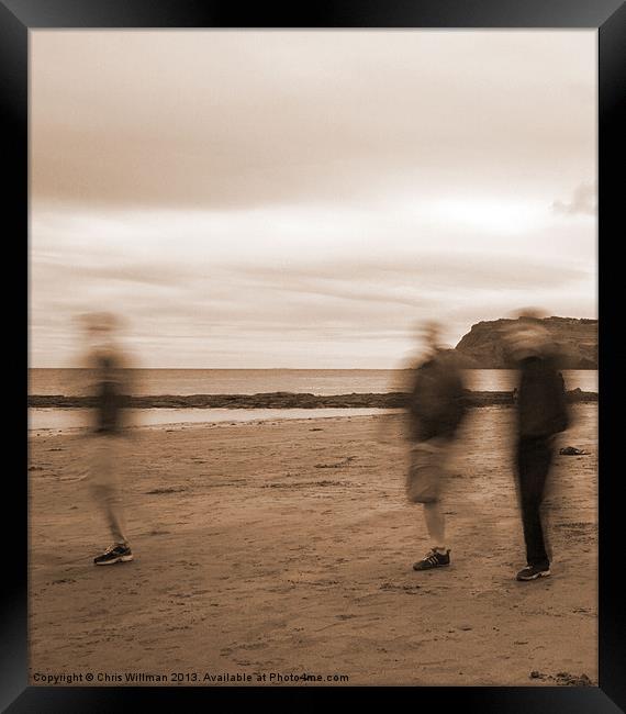 A Walk On The Beach Framed Print by Chris Willman