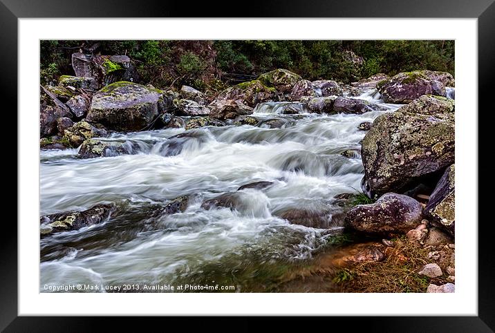 Trickle to a Torrent Framed Mounted Print by Mark Lucey