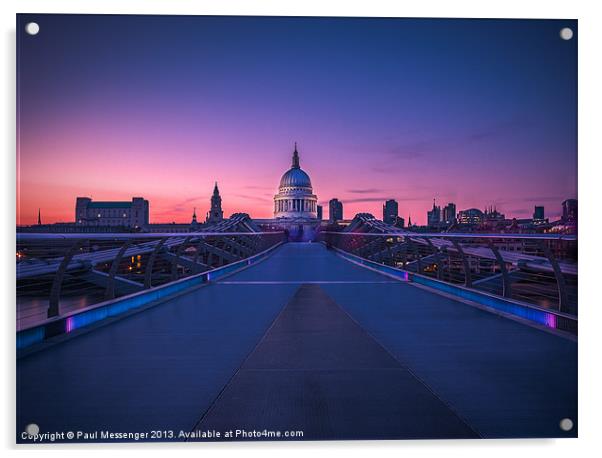 Millennium Bridge London Acrylic by Paul Messenger