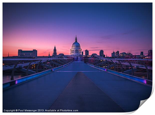 Millennium Bridge London Print by Paul Messenger