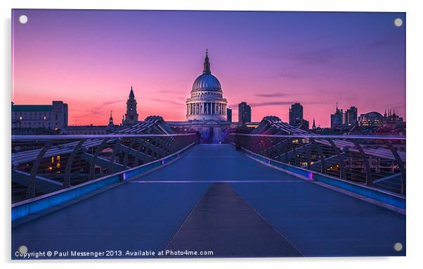 Millennium Bridge, London Acrylic by Paul Messenger