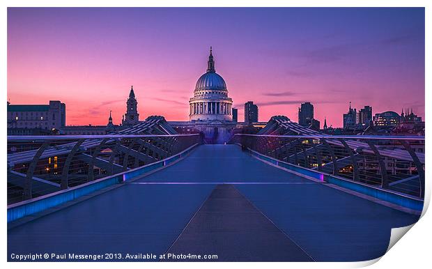 Millennium Bridge, London Print by Paul Messenger
