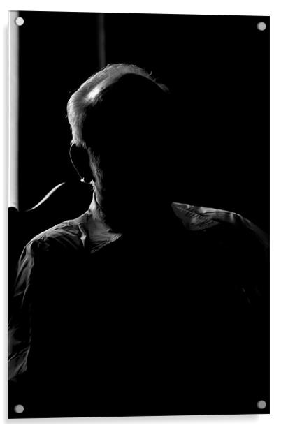 Silhouette of a senior man Acrylic by Arfabita  