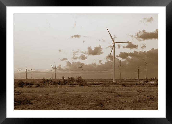 Eco power generation windmills Framed Mounted Print by Arfabita  
