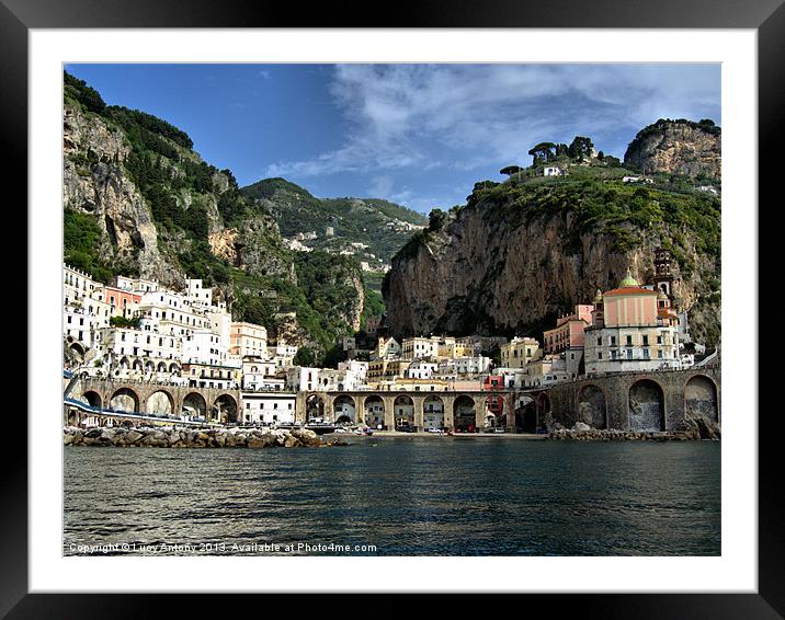 Amalfi seafront, Italy Framed Mounted Print by Lucy Antony