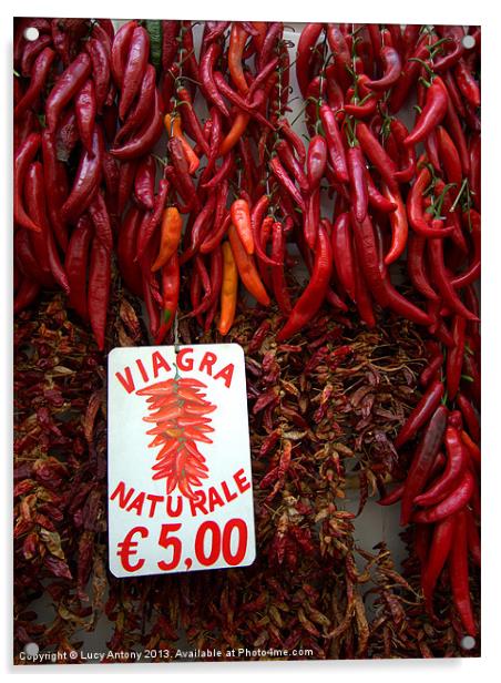 chilli display, Amalfi, Italy Acrylic by Lucy Antony