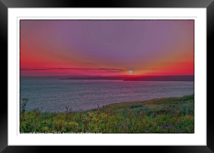 Cornish Sunset Framed Mounted Print by Steve Cowe