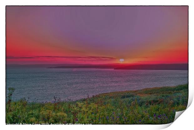 Cornish Sunset Print by Steve Cowe