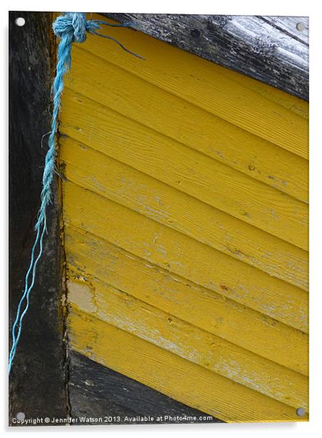 Old Yellow Boat Acrylic by Jennifer Henderson