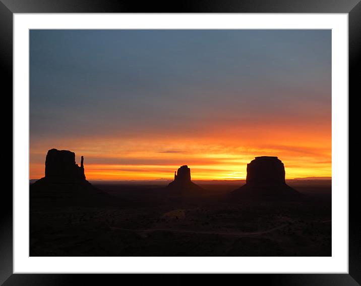 Sunrise at Monument Valley Framed Mounted Print by Lois Eley