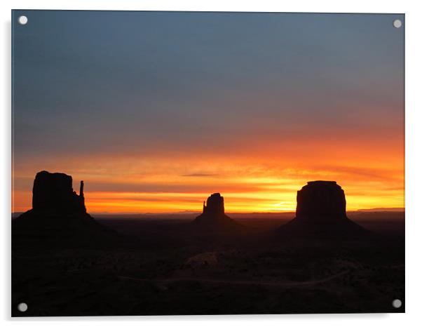 Sunrise at Monument Valley Acrylic by Lois Eley