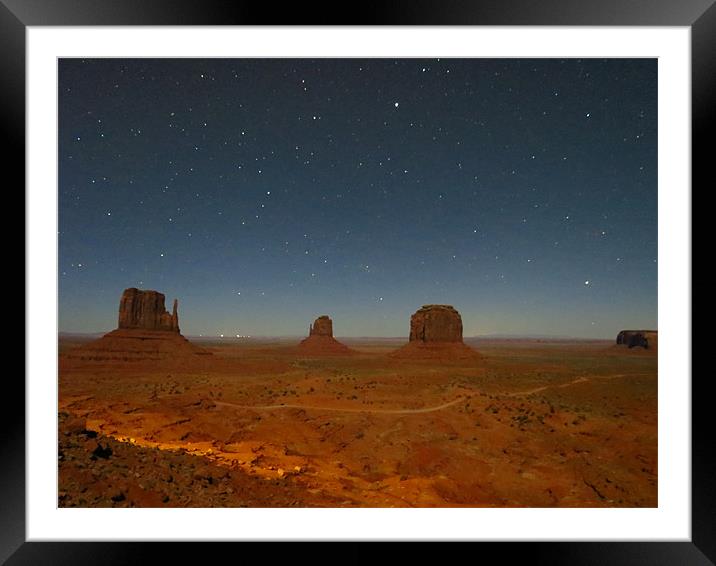 Monument Valley by night Framed Mounted Print by Lois Eley