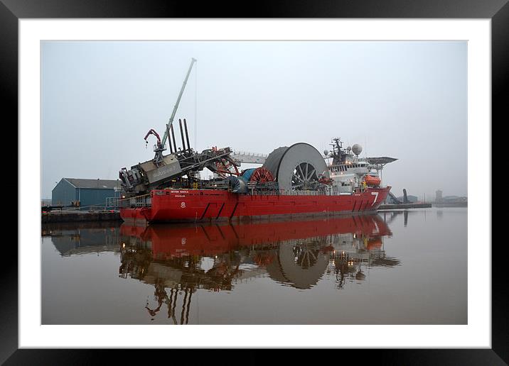 Big Red Boat Framed Mounted Print by Shaun Cope