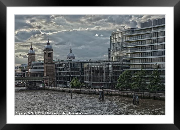 Blackfriars & St Pauls Cathedral Framed Mounted Print by Philip Pound