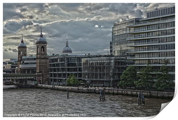 Blackfriars & St Pauls Cathedral Print by Philip Pound