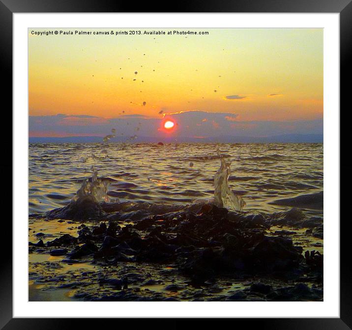 Sunset splash! Framed Mounted Print by Paula Palmer canvas