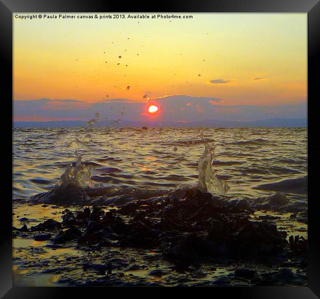 Sunset splash! Framed Print by Paula Palmer canvas