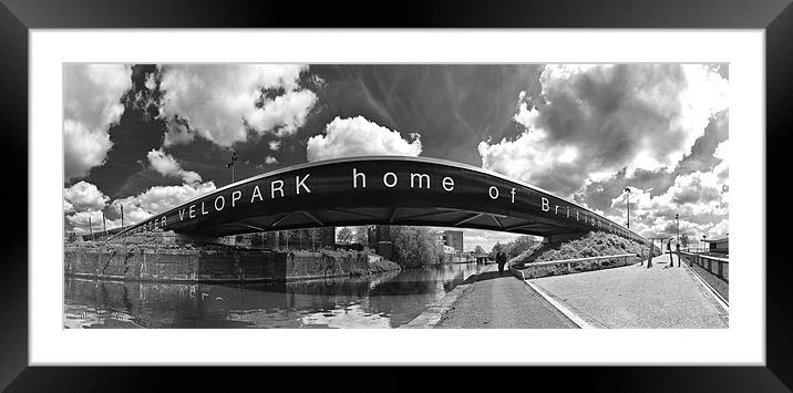 Velodrome Bridge Manchester Framed Mounted Print by Gary Lewis