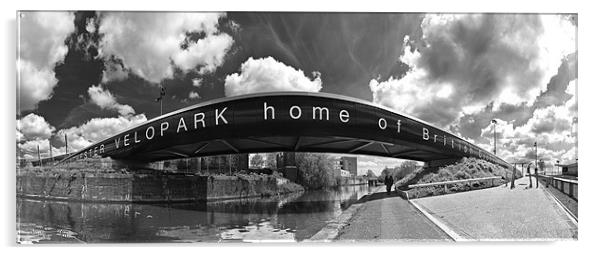 Velodrome Bridge Manchester Acrylic by Gary Lewis