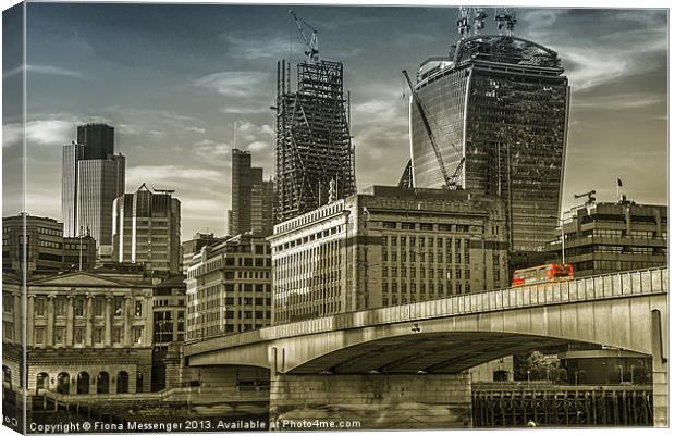 London North Bank Canvas Print by Fiona Messenger