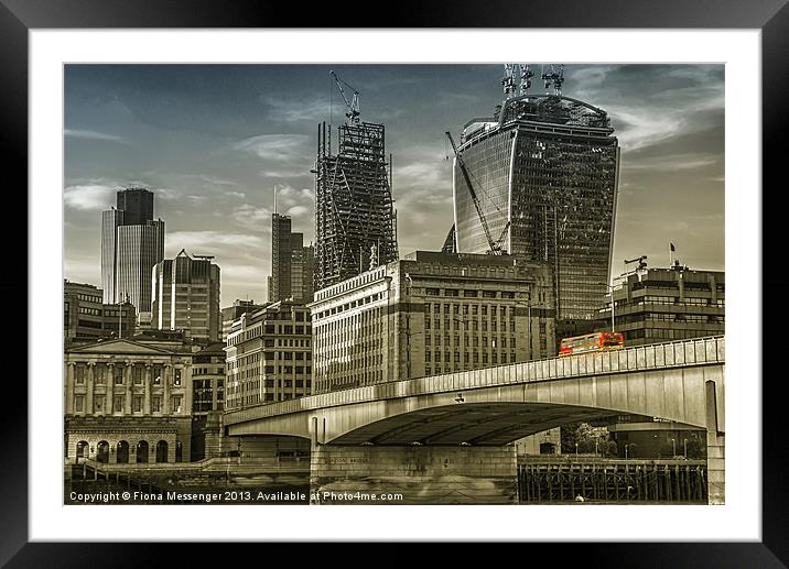 London North Bank Framed Mounted Print by Fiona Messenger