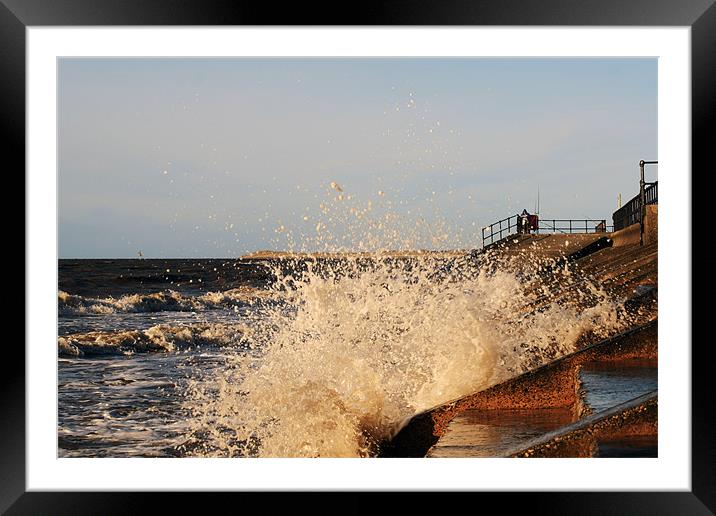 Splashing Waves Crosby Beach Framed Mounted Print by Phillip Orr