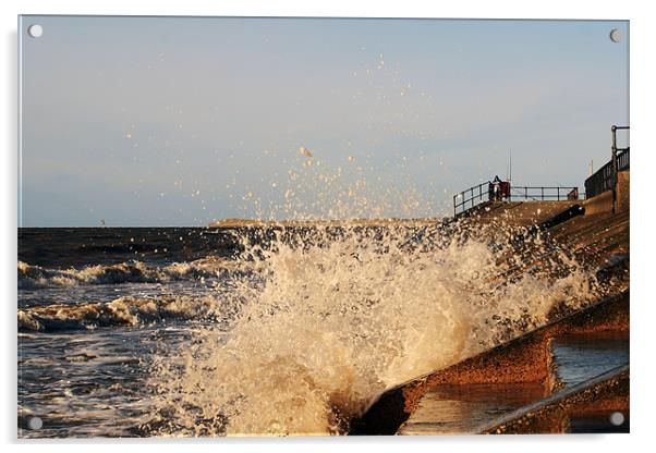 Splashing Waves Crosby Beach Acrylic by Phillip Orr
