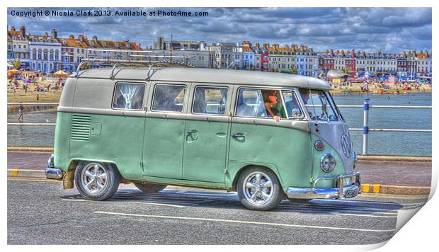 VW By The Sea Print by Nicola Clark