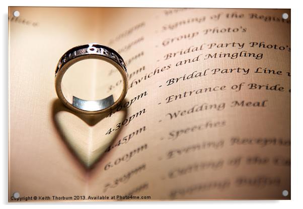 Wedding Ring on Book Acrylic by Keith Thorburn EFIAP/b