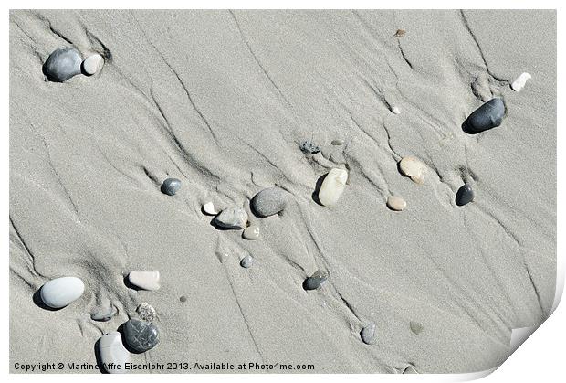 Drawings in the sand Print by Martine Affre Eisenlohr