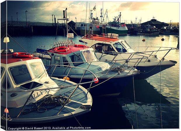 Boats in padstow harbour Canvas Print by David Basset