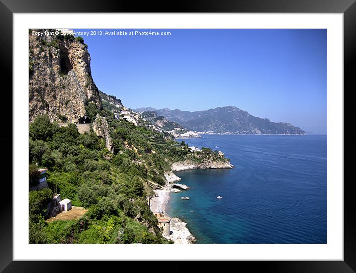 Amalfi Coast, Italy 3 Framed Mounted Print by Lucy Antony