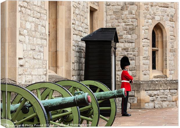 Welsh Guard Tower of London Canvas Print by Philip Pound