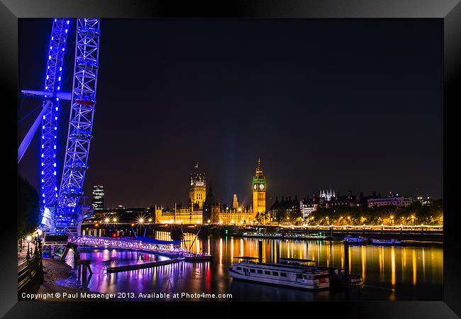 London Eye & Big Ben Framed Print by Paul Messenger