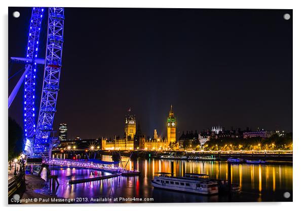 London Eye & Big Ben Acrylic by Paul Messenger
