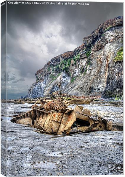 Saltwick Bay Shipwreck Canvas Print by Steve H Clark