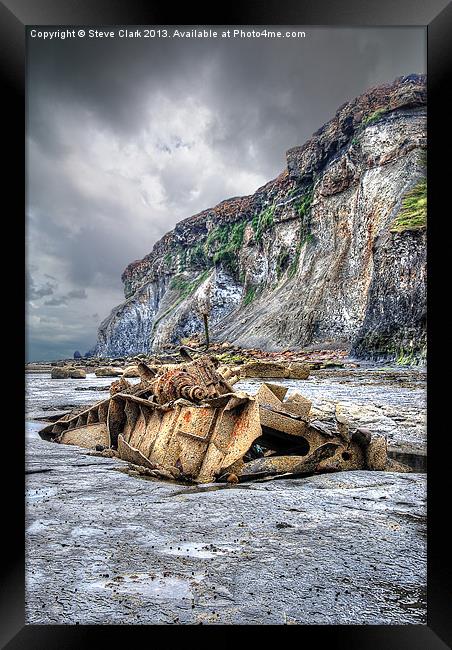 Saltwick Bay Shipwreck Framed Print by Steve H Clark
