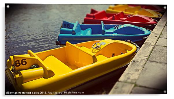 Toy boats 1 Acrylic by stewart oakes