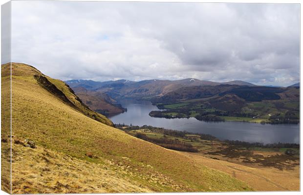 Ullswater From The Mountains Canvas Print by Phillip Orr