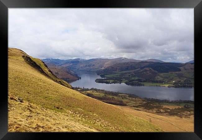 Ullswater From The Mountains Framed Print by Phillip Orr