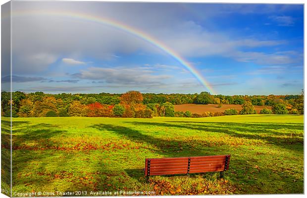 Rainbow Bench view Canvas Print by Chris Thaxter