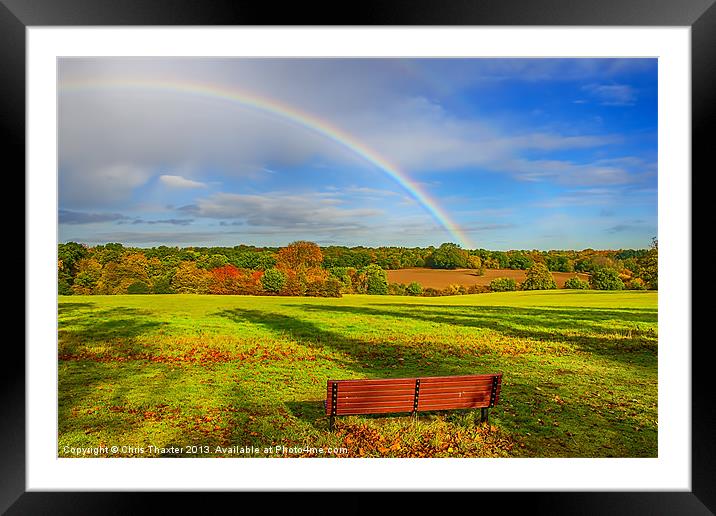 Rainbow Bench view Framed Mounted Print by Chris Thaxter